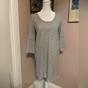 MINKPINK Black White Striped bell Sleeve Small t shirt dress soft comfy